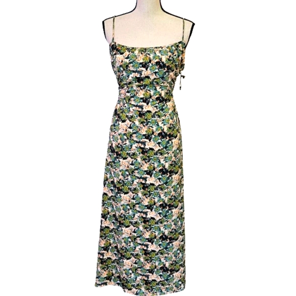 ASTR The Label Green Orange Floral Cut-Out Sundress,Large,NWT - Picture 3 of 16
